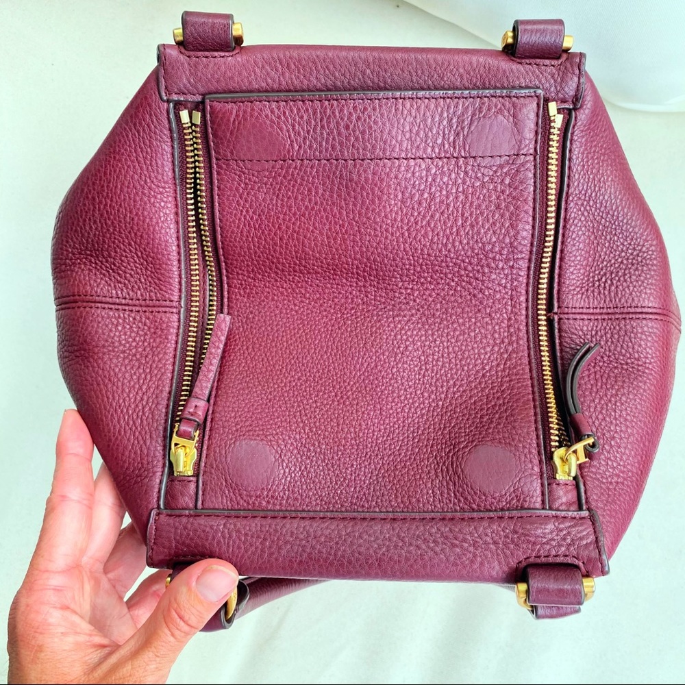 Tory Burch Claret Half Moon Satchel in Crimson EUC - Picture 14 of 16